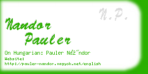 nandor pauler business card